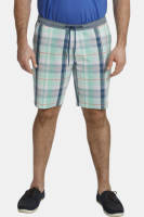 Charles Colby geruite loose fit chino short BARON SERVAN Plus Size turquoise