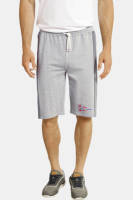 Jan Vanderstorm loose fit sweatshort HARAL Plus Size met zijstreep grijs/blauw - (set van 2)