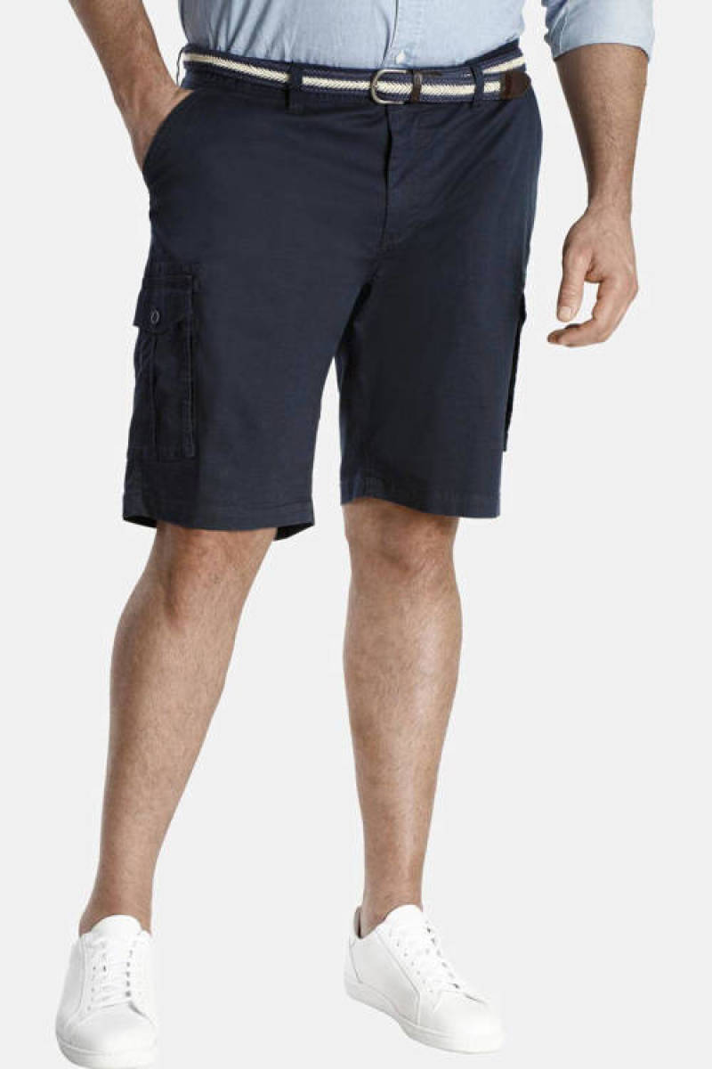 Charles Colby loose fit cargo short Baron Lewis Plus Size donkerblauw