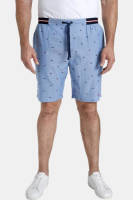 Charles Colby loose fit short BARON KELLAN Plus Size met all over print lichtblauw