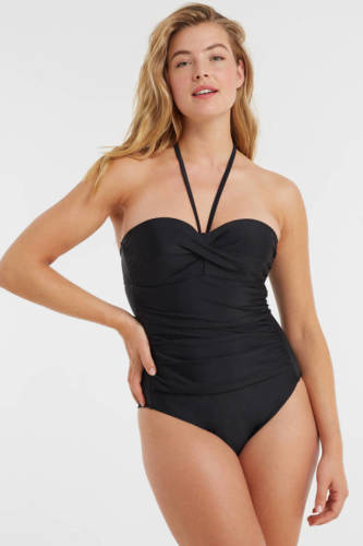 BEACHWAVE strapless corrigerend badpak zwart