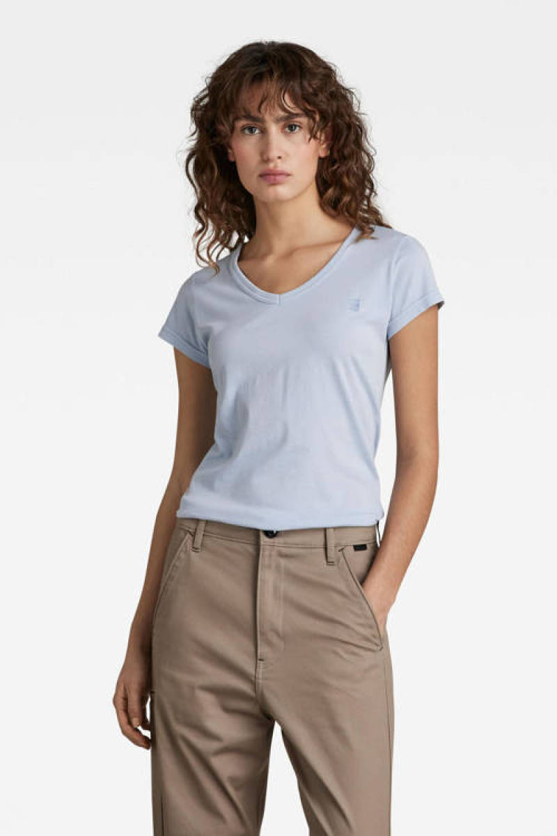 G-star Raw T-shirt van biologisch katoen hemelsblauw