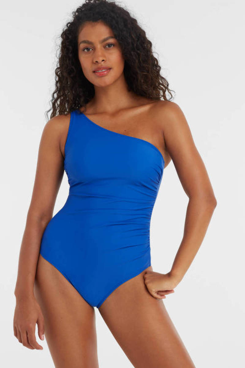 BEACHWAVE one shoulder badpak blauw