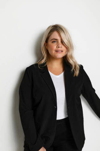 Kaffe Curve aansluitende blazer KCjia donkerblauw