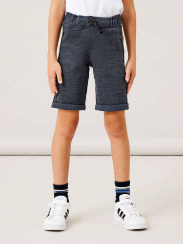 NAME IT gemêleerde regular fit sweatshort blauw