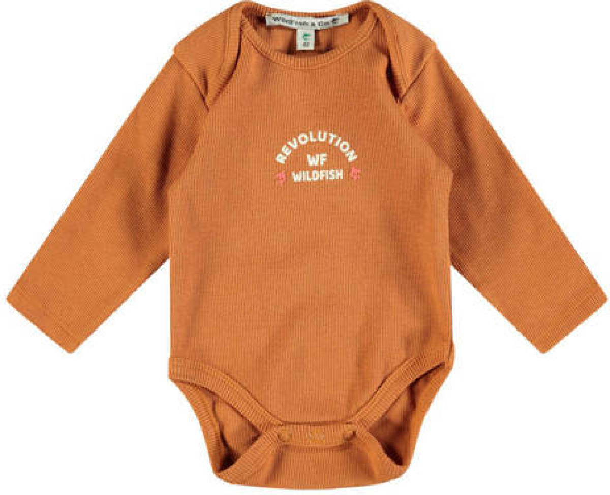 Wildfish romper met printopdruk oranjebruin