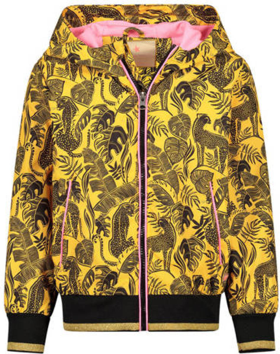 Orange Stars bomberjack tussen met all over print geel