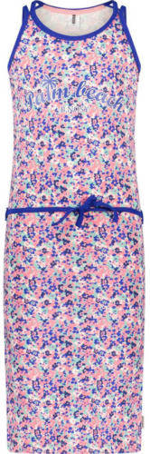 B.Nosy halter maxi jurk met all over print roze/blauw