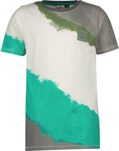 Vingino T-shirt HEFTY zeegroen/grijs/wit