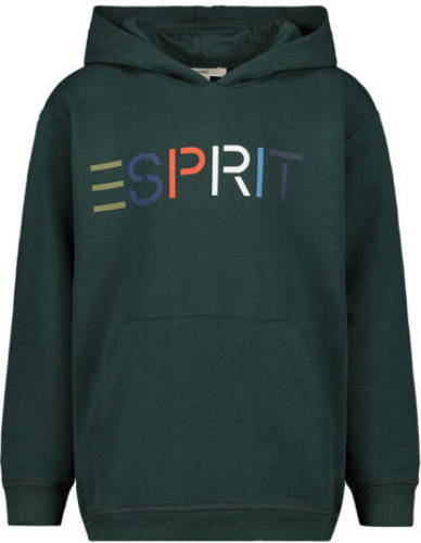 Esprit hoodie met logo donkergroen