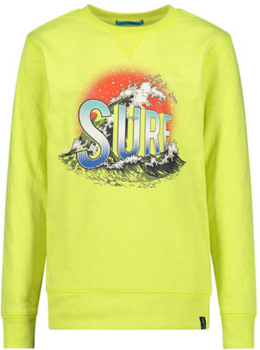 29FT sweater met printopdruk limegroen