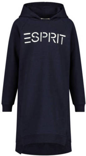 Esprit sweatjurk met logo donkerblauw