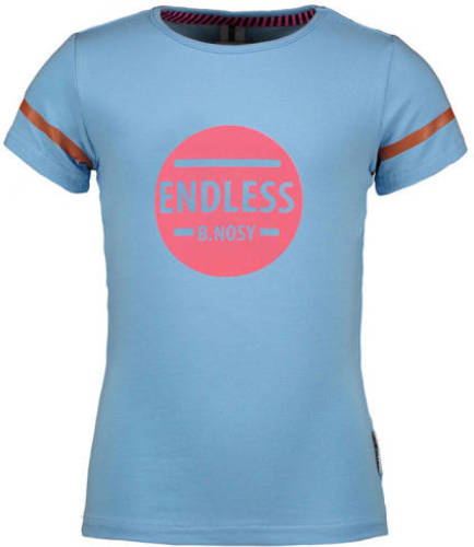 B.Nosy T-shirt met printopdruk lichtblauw/roze