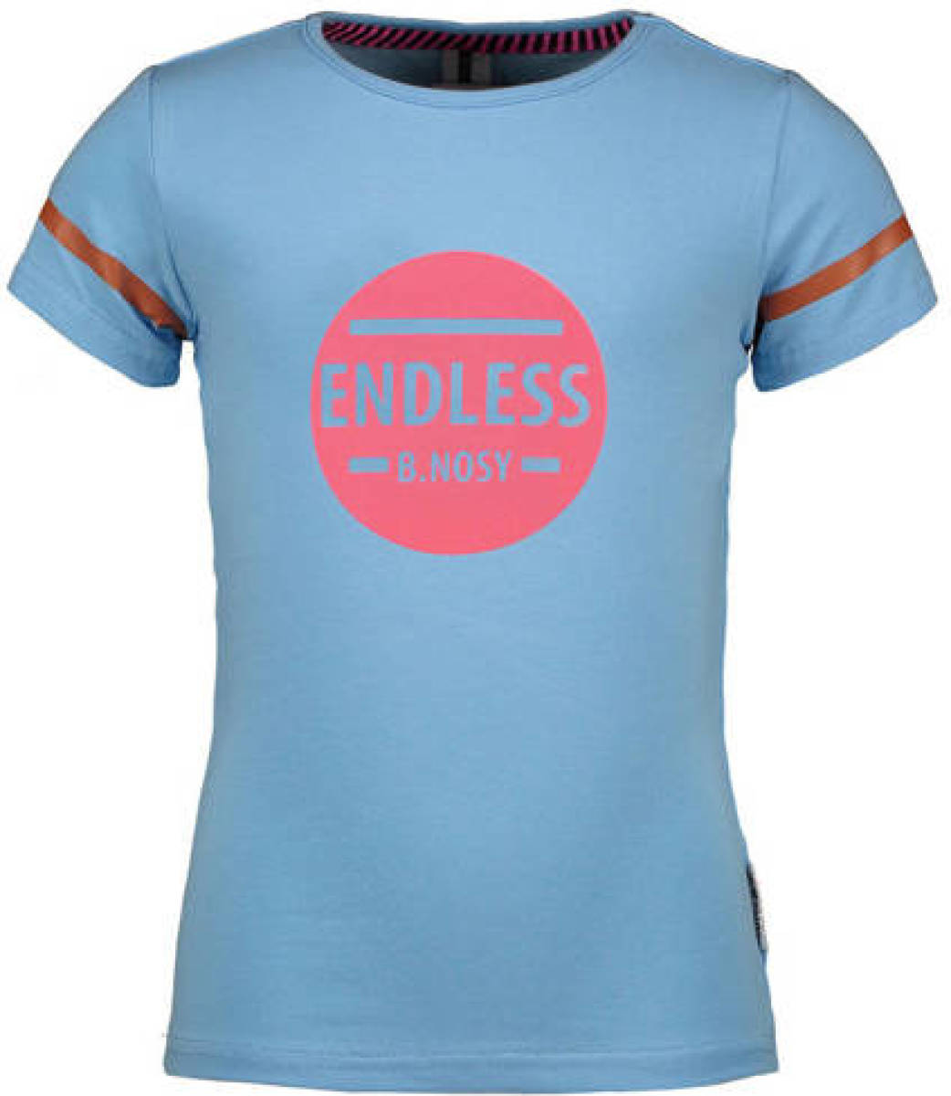 B.Nosy T-shirt met printopdruk lichtblauw/roze