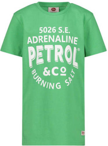 Petrol Industries T-shirt met logo fel groen