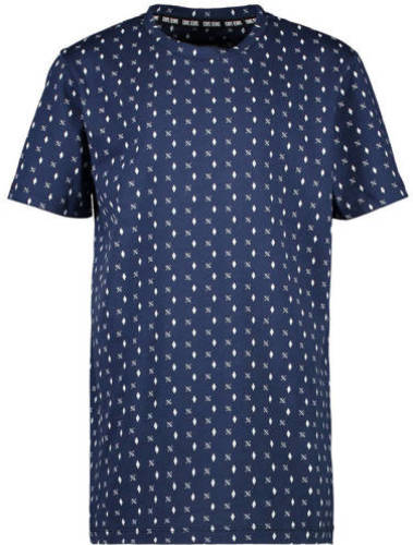 Cars T-shirt Joao met all over print donkerblauw/wit