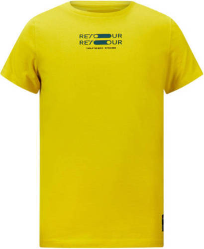 Retour Denim T-shirt met printopdruk geel