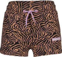 Raizzed short met zebraprint bruin/zwart