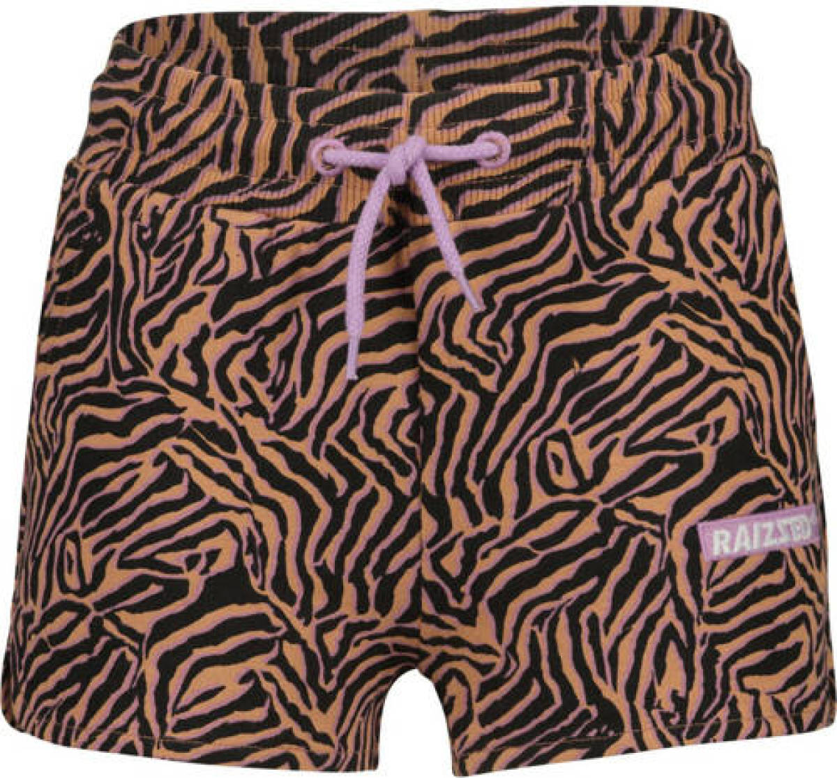 Raizzed short met zebraprint bruin/zwart