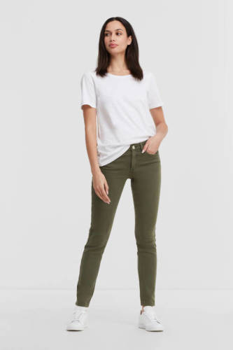 anytime mid rise skinny jeans khaki