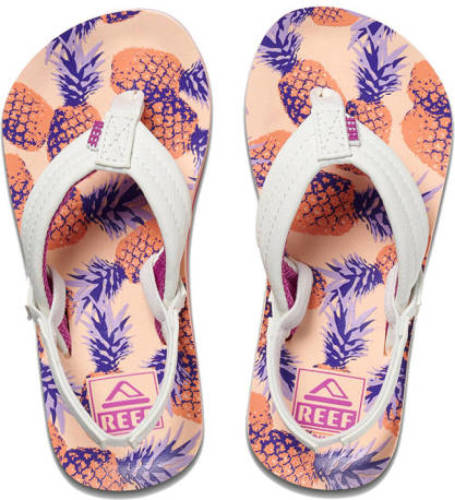 Reef teenslippers met hielbandje roze/grijs