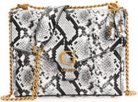 Guess crossbody tas Shenny met slangenprint zwart/wit
