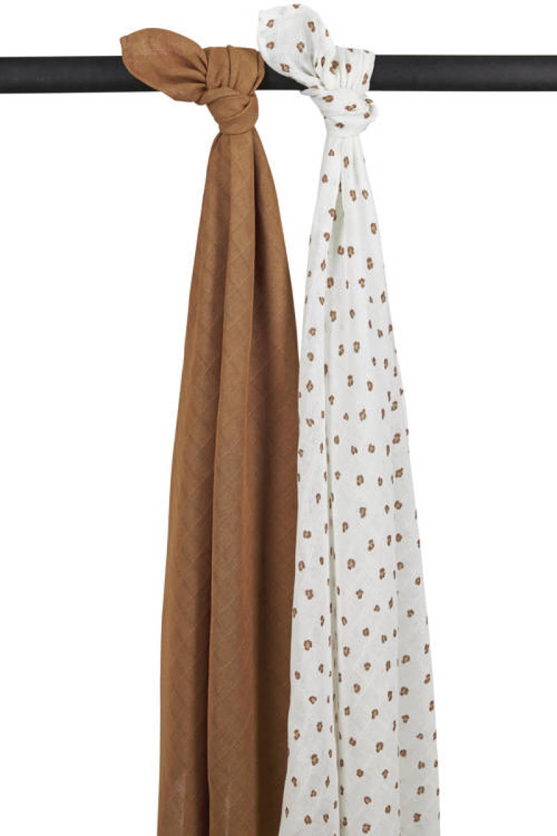 Meyco hydrofiele swaddle Mini Panther 120x120 cm - set van 2 Toffee