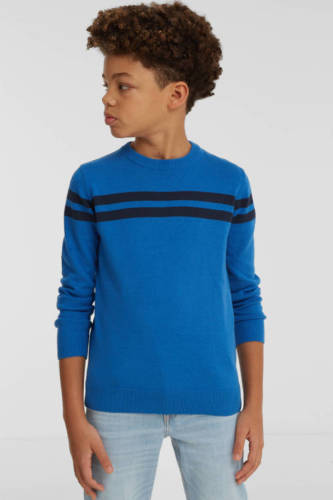 anytime gestreepte trui blauw