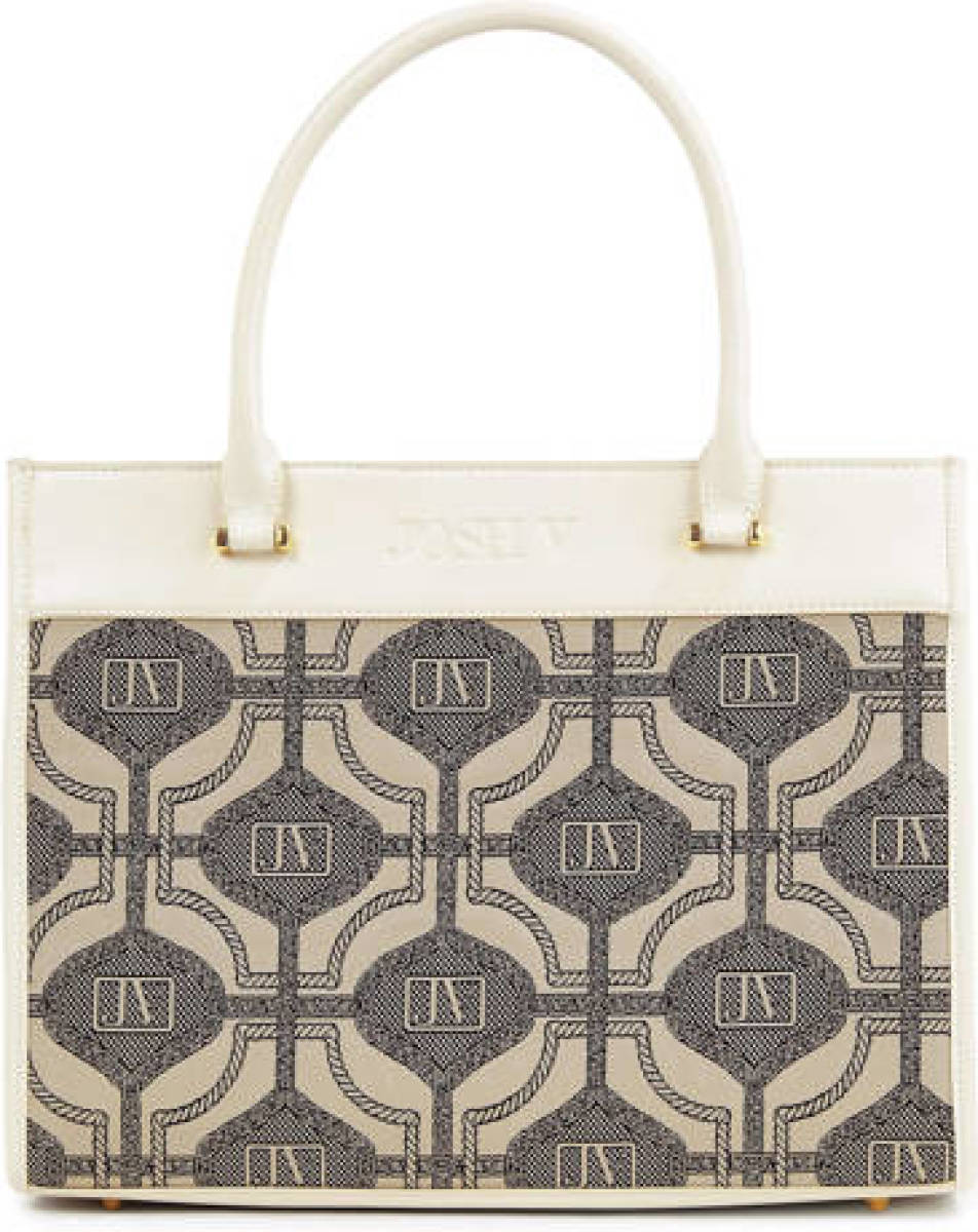 JOSH V shopper Nadeen met all-over print ecru