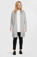 GREAT LOOKS Lang gebreid vest grijs