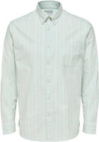 SELECTED HOMME gestreept regular fit overhemd SLHREGRICK-OX met biologisch katoen blauw
