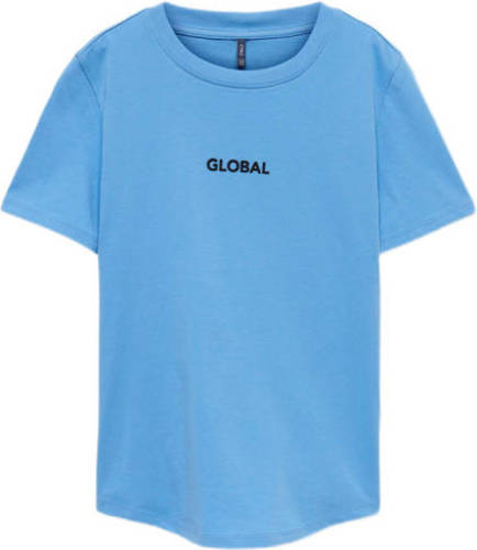 KIDS Only BOY T-shirt KOBNICK met tekst lichtblauw