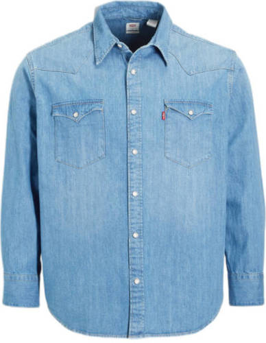 Levi's Big and Tall regular fit denim overhemd Plus Size light indigo