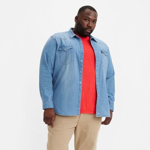 Levi's Big and Tall regular fit denim overhemd Plus Size light indigo
