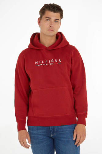 Tommy hilfiger hoodie met biologisch katoen regatta red