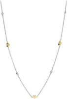 Fossil collier JFS00561998 Elliott zilverkleurig/goudkleurig