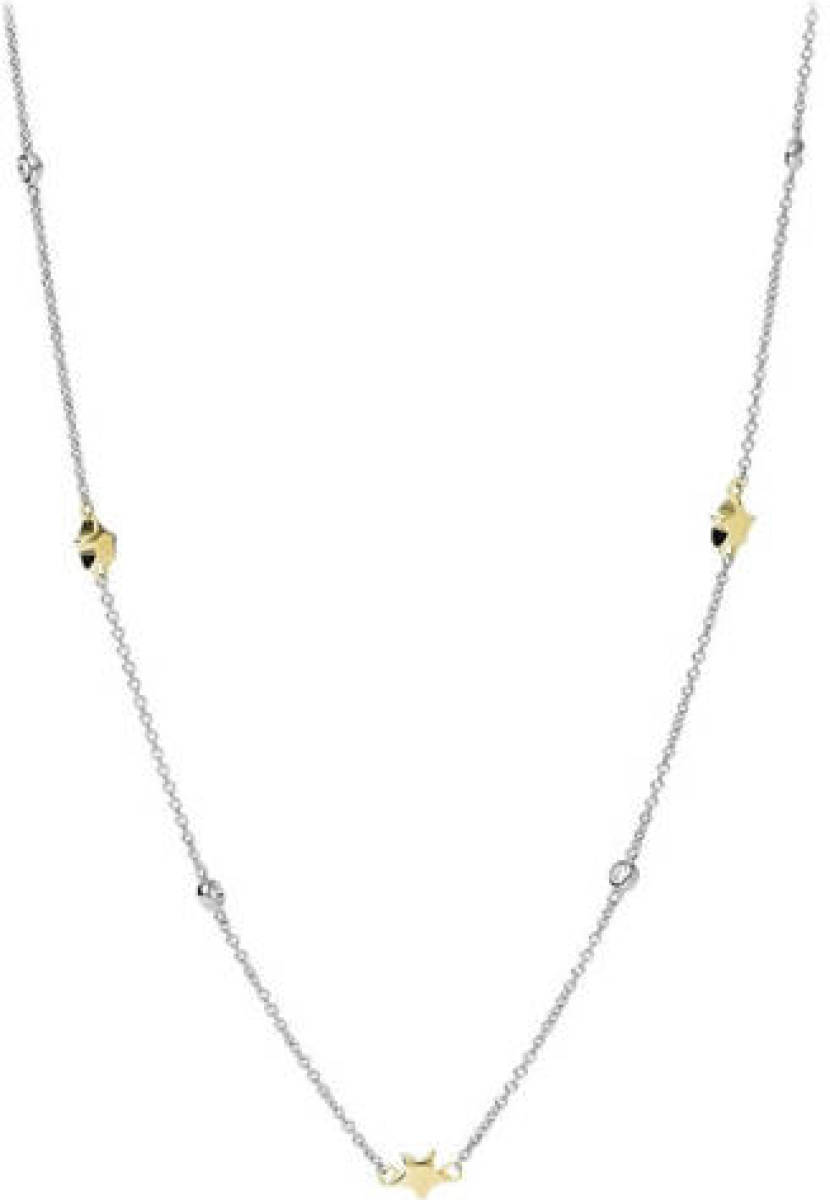 Fossil collier JFS00561998 Elliott zilverkleurig/goudkleurig