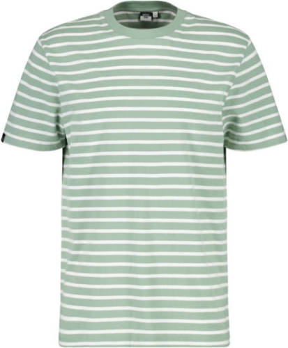 America Today gestreept regular fit T-shirt wit/groen