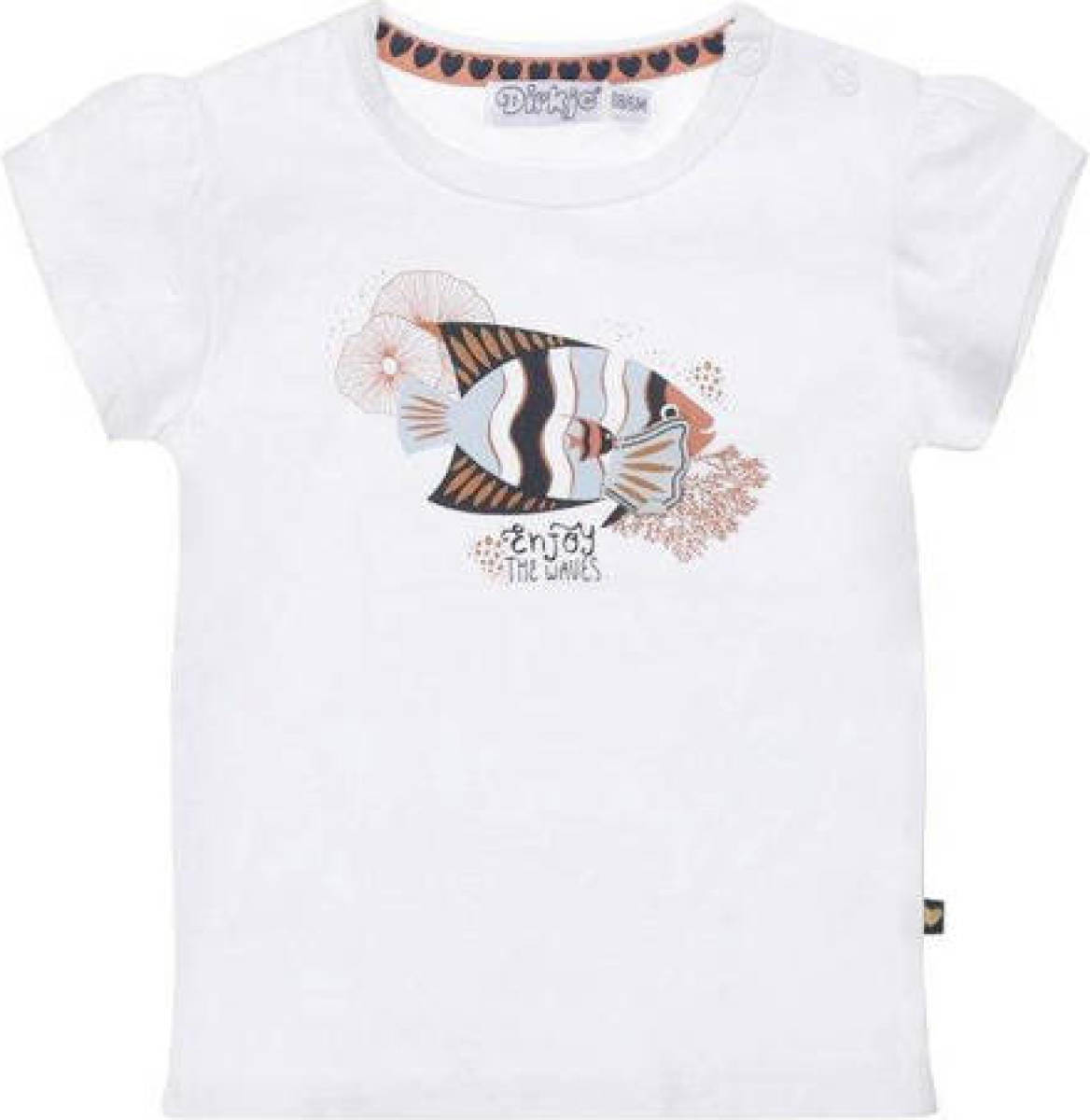 Dirkje T-shirt met printopdruk wit