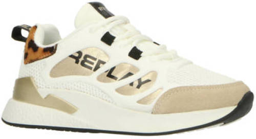 Replay Maze Sneaker Meisjes Wit/Taupe