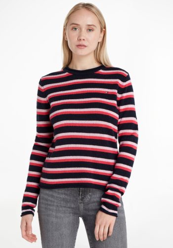 Tommy hilfiger Gebreide trui SOFT WOOL STRIPED C-NK SWEATER