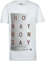 No Way Monday T-shirt met printopdruk lichtblauw
