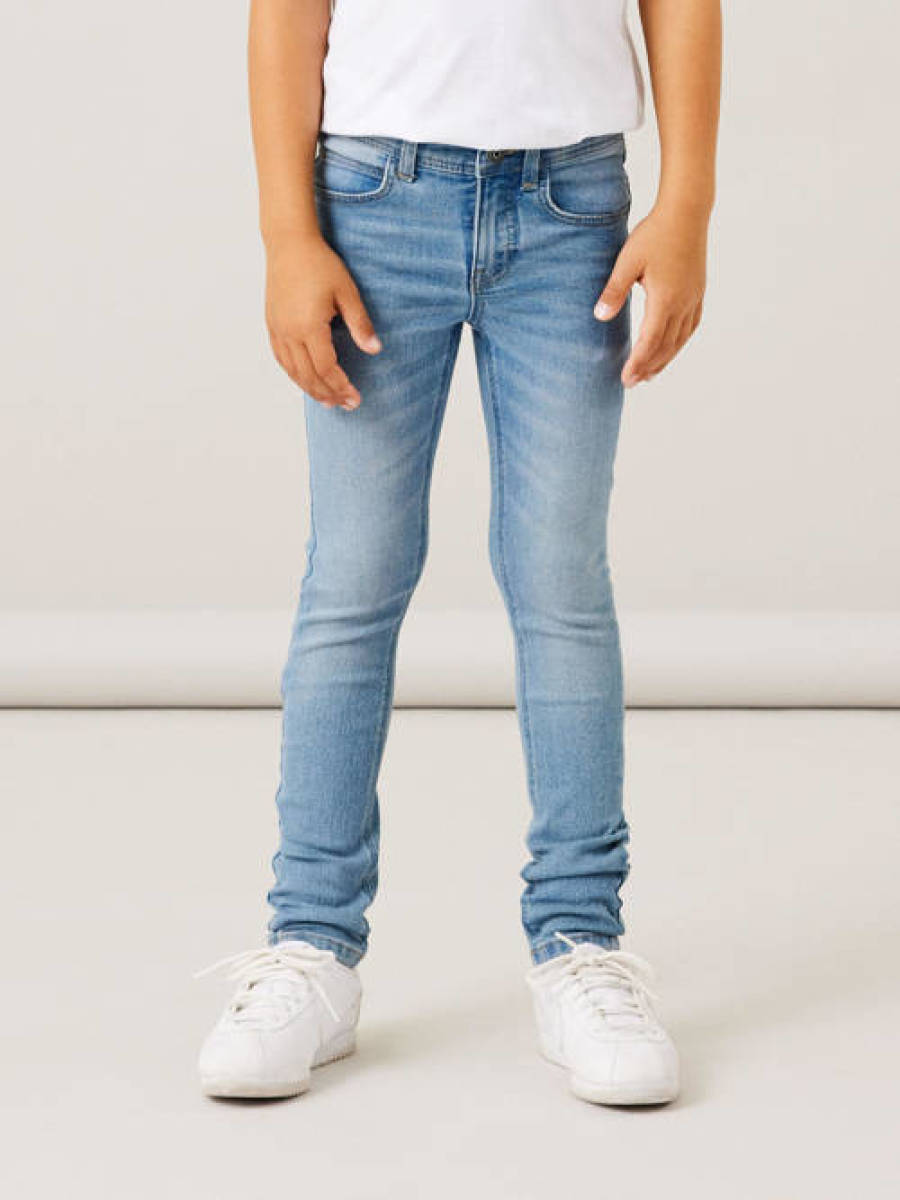 NAME IT KIDS slim fit jeans NKMTHEO XSLIM JEANS 1090-IO NOOS light blue denim