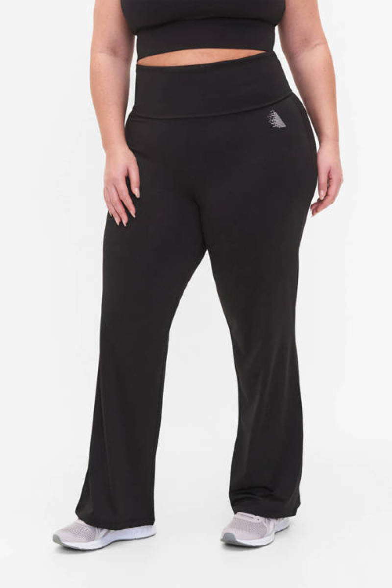 ACTIVE By Zizzi flared sportlegging Asym zwart