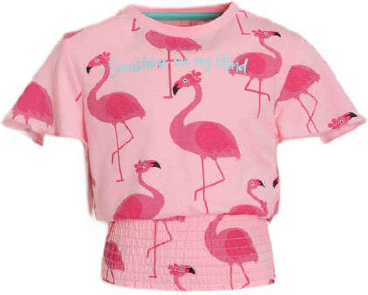 Orange Stars top Manon met all over print roze