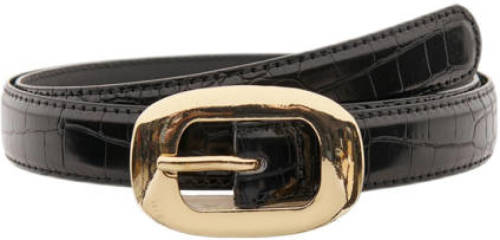 Only riem ONLVARGAS met crocoprint zwart