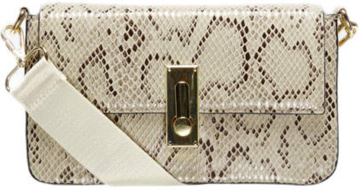 Only crossbody tas ONLNAOMI met slangenprint zand