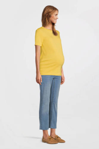 MAMALICIOUS cropped zwangerschapsjeans MLBION light blue denim