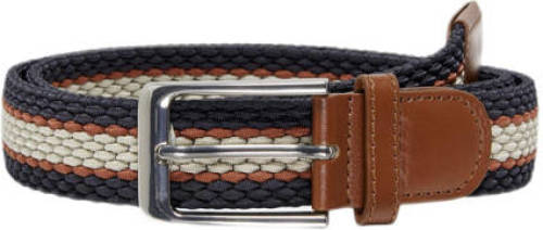 ONLY & SONS gevlochten riem ONSLINUS donkerblauw/ecru/cognac