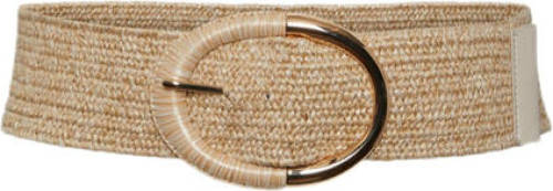 PIECES tailleriem PCTARYN van stro beige